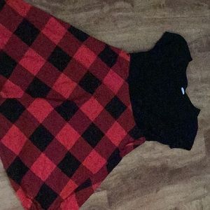 Red black plaid dress